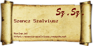 Szencz Szalviusz névjegykártya